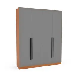 Guarda-Roupa Casal Valência 4 Portas 4 Gavetas Freijó e Cinza