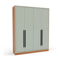 Guarda-Roupa Casal Valência 4 Portas 4 Gavetas Freijó e Verde