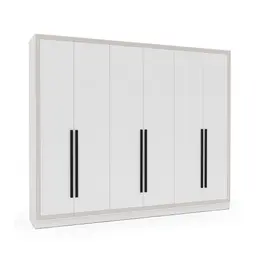 Guarda-Roupa Casal Valência 6 Portas 4 Gavetas Branco