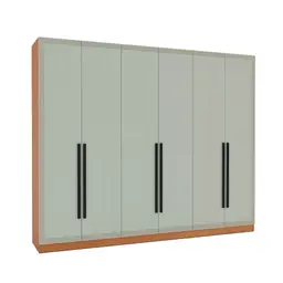 Guarda-Roupa Casal Valência 6 Portas 4 Gavetas Freijó e Verde