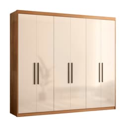 Guarda-Roupa Casal Venice 6 Portas 2 Gavetas Amêndola e Off White