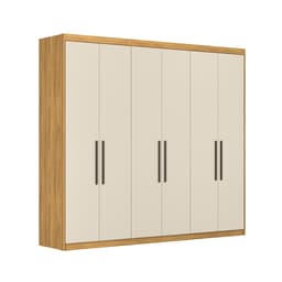 Guarda-Roupa Casal Venice 6 Portas 4 Gavetas Cinamon e Off White