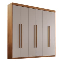 Guarda-Roupa Casal Xangai 6 Portas 2 Gavetas Imbuia e Off White