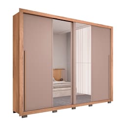 Guarda-Roupa Casal com 2 Espelhos Praticus 2 Portas 4 Gavetas Buriti e Fendi