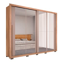 Guarda-Roupa Casal com 4 Espelhos Praticus 2 Portas 4 Gavetas Buriti e Fendi