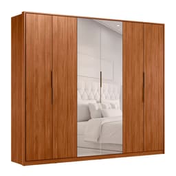 Guarda-Roupa Casal com Espelho Atrice 6 Portas 6 Gavetas Nogueira