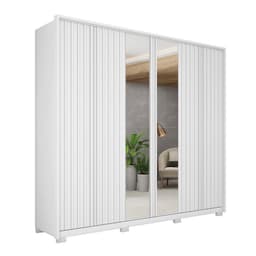 Guarda-Roupa Casal com Espelho Decimus 6 Portas 4 Gavetas Branco