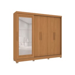 Guarda-Roupa Casal com Espelho Molina 5 Portas 4 Gavetas Canela