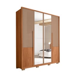 Guarda-Roupa Casal com Espelho Tango 4 Portas 3 Gavetas Suede e Freijó