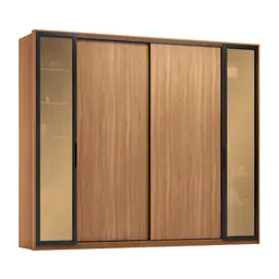 Guarda-Roupa Casal com Reflecta Laredo Flex 4 Portas 4 Gavetas Amêndola e Nude