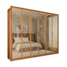 Guarda-Roupa Casal com Reflecta Reflex 6 Portas 4 Gavetas Freijó