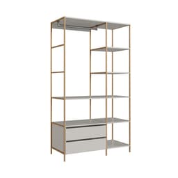 Guarda-Roupa Closet Industrial Glam 2 Gavetas Arenas e Dourado