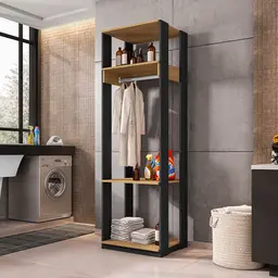 Guarda-Roupa Closet Titan Preto e Freijó 59 cm