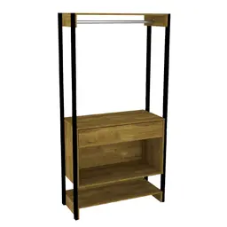 Guarda-Roupa Closet Twister 1 Gaveta Ipê Rustic e Preto