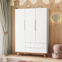 Guarda-Roupa Infantil Alpi 3 Portas 2 Gavetas Branco