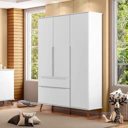 Guarda-Roupa Infantil Melinda 3 Portas 2 Gavetas Branco