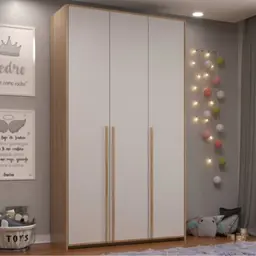 Guarda-Roupa Modulado Raven 3 Portas 3 Gavetas Branco e Nature