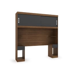 Guarda-Roupa Modulado com Cabeceira Gênova 2 Portas 2 Gavetas Ipê Wood e Grafite