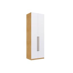 Guarda-Roupa Solteiro Infinity 2 Portas 3 Gavetas Savana e Branco
