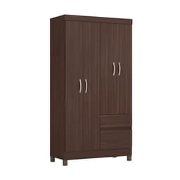 Guarda-Roupa Solteiro Lótus 4 Portas 2 Gavetas Café