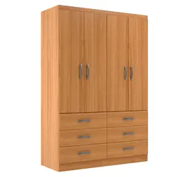 Guarda-Roupa Solteiro Treviso 4 Portas 6 Gavetas Cinamomo