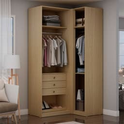 Guarda-Roupa de Canto Closet Modulado Infinity 3 Gavetas Savana