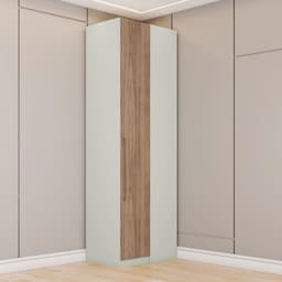 Guarda-Roupa de Canto Solteiro Seletto 1 Porta Areia e Jequitibá