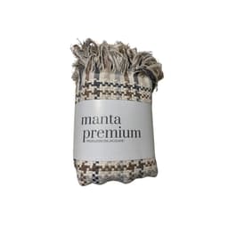 Manta Decorativa Vicky Marrom e Bege 140x140 cm