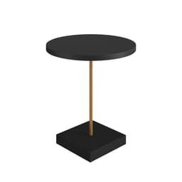 Mesa Lateral Redonda Complementos Nero e Dourada 52x45 cm