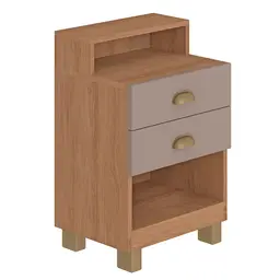 Mesa de Cabeceira Oasis 2 Gavetas Mel e Fendi