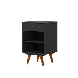 Mesa de Cabeceira Retrô Plus 1 Gaveta Preta