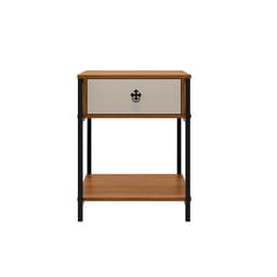 Mesa de Cabeceira Sevilha 1 Gaveta Off White e Canela