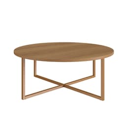 Mesa de Centro Redonda Complementos Hanover e Dourada 27x70 cm