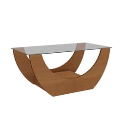 Mesa de Centro Retangular com Tampo de Vidro Onda Cinamomo