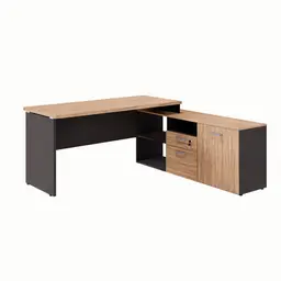 Mesa de Escritório Yaris 1 PT 2 GV Ameixa e Preta