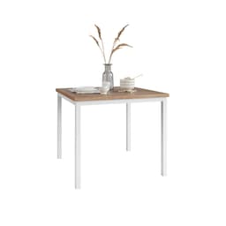 Mesa de Jantar Quadrada com Tampo de MDP Adriana Amadeirado e Branco 90 cm