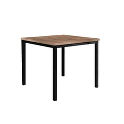 Mesa de Jantar Quadrada com Tampo de MDP Adriana Amadeirado e Preto 90 cm