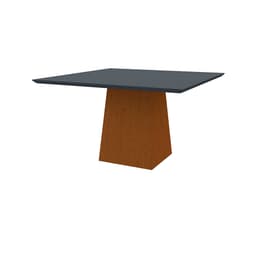 Mesa de Jantar Quadrada com Tampo de Vidro Jasmin Cinza e Ype 135 cm