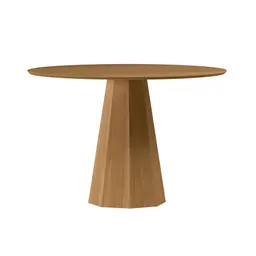 Mesa de Jantar Redonda com Tampo de MDF Isis Ypê 117 cm