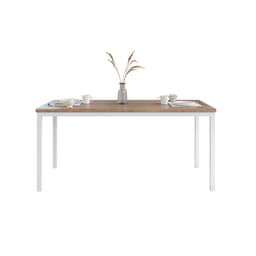 Mesa de Jantar Retangular com Tampo de MDP Adriana Amadeirado e Branco 170 cm