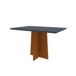 Mesa de Jantar Retangular com Tampo de Vidro Ana Cinza e Ype 120 cm