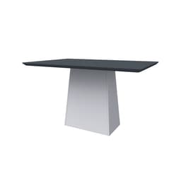 Mesa de Jantar Retangular com Tampo de Vidro Bárbara Cinza e Off White 135 cm