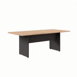 Mesa de Reunião Retangular Ameixa e Preta