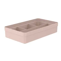 Organizador de Gavetas com 4 Seções Logic Bege