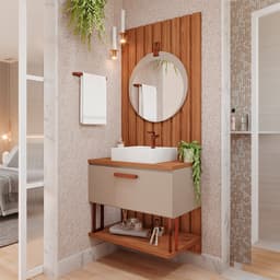 Painel Ripado Decor para Banheiro 117x61cm Freijó