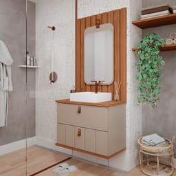 Painel Ripado Decor para Banheiro 117x80cm Freijó