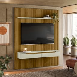 Painel para TV até 65 Polegadas Duetto 2 PT Cedro e Off White