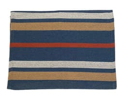 Passadeira Listrada OAK Azul e Terracota 100x60 cm