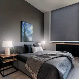 Persiana Blackout Bloom Dual Block Linho Cinza Escuro 160x160