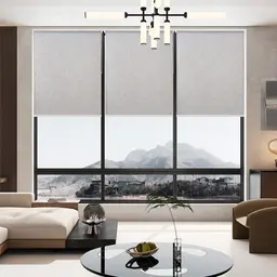 Persiana Corta Luz Bloom Linho Cinza 140x160